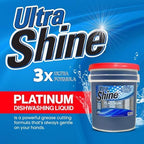 Ultra Shine 3X Platinum Bulk Dishwashing Liquid, Powerful Grease Remover, 5-Gallon - Concentrated Dish Cleaner Soap for Commercial Kitchens, Restaurants & Home Cleaning, Gentle on Hands & Skin