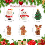 Christmas Decorations – 6 Cute 3D Cartoon figurine ornaments Set, Santa, Reindeer, Snowman, and More – Perfect for Cake Toppers, Mantel Decorations, Tree Décor, and Holiday Crafts, Merry Christmas!
