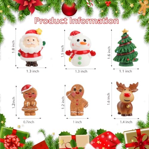 Christmas Decorations – 6 Cute 3D Cartoon figurine ornaments Set, Santa, Reindeer, Snowman, and More – Perfect for Cake Toppers, Mantel Decorations, Tree Décor, and Holiday Crafts, Merry Christmas!