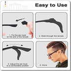 MOLDERP Eyeglass Ear Grips - 21 Pairs Glasses Anti-Slip, Comfortable Silicone Elastic Eyeglasses Temple Tips Sleeve Retainer, Prevent Eyewear Sunglasses Spectacles Glasses Slipping (Black-2)