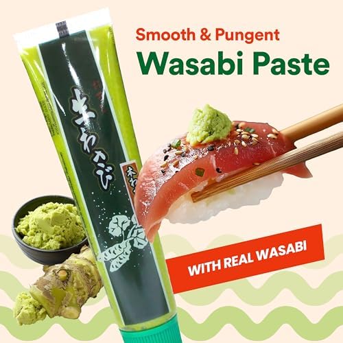 Wasabi-O Real Wasabi Paste - Authentic Japanese Fresh Wasabi Root - Mild Heat - Squeeze Tube for Sushi, Sauce, Mayo, Seafood - 1 x 1.52 Oz