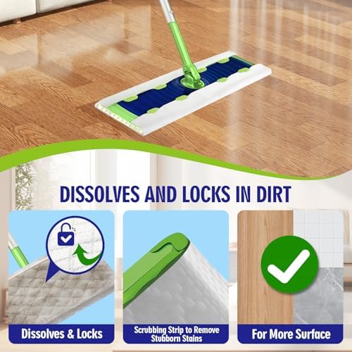 30 Count Heavy Duty Wet Mopping Cloths Refill Compatible with Swiffer Sweeper XL Mop, Disposable Wet Pads Refill X-Large Size for Multi-Surface Floor Cleaning, Unscented