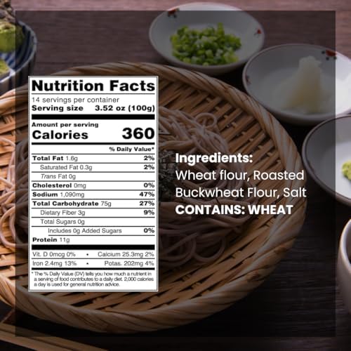 Unha's Japanese Soba Noodles, Air Dried Buckwheat Noodle, 3 Simply Ingredients, 3-Pound (Pack of 1) for Cold or Hot Soup Product of Korea