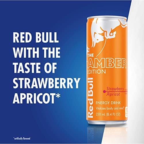 Red Bull Energy Drink, The Amber Edition, Strawberry Apricot, 8.4 Fl Oz