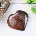Crocon 50mm Red Tiger Eye Heart stone Big Heart Shape Puff Stones Set 450+ Carats Pocket Crystal Healing Tumble Collection Palm Worry Stone Good Luck Charm Meditation Gift Craft Home Decor