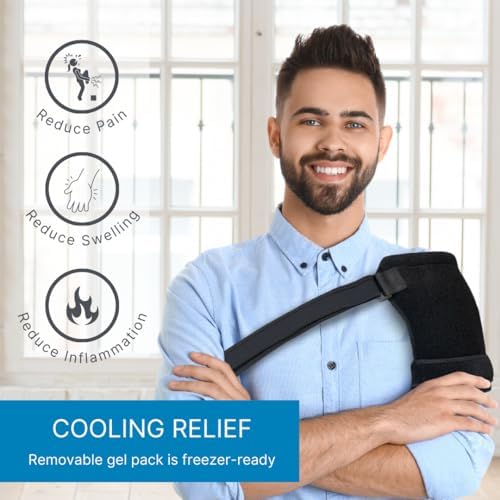 NatraCure Hot & Cold Shoulder Ice Pack Wrap - Cold Therapy Ice Pack Wrap, Large Ice Pack, Sling for Rotator Cuff, Large Ice packs for Injuries Reusable, Dislocated Shoulder, Labrum Tear - (730-RET)