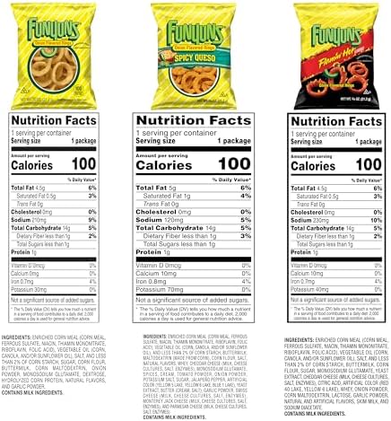 Funyuns Onion Flavored Rings, 3 Flavor Variety Pack, 0.75 Ounce (Pack of 21)
