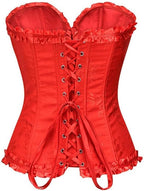 Corset Tops for Women,Bustier Shapewear Lingerie,Lace Tied Renaissance Overbust Corset Push Up Bodysuit