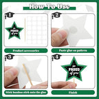 48 PCS Grad Cupcake Toppers, Glittery Congrats Graduation Cake Topper, 6 Styles Graduation Decorations, Black and Green Cap and Diploma Cake Picks for Class of 2026 Grad Party Decorations Supplies