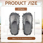 Jecery 2 Pairs Microfiber Cleaning Mop Slippers for Floor Cleaning House Mop Shoes Men and Women Washable Unisex Dusting Slippers Dirt Tool Supplies(Medium,Gray)