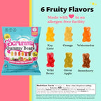 Scrummy Sugar Free Gummy Bears Pack of 8 Bags - 1.8 Oz Bags - Sugar-Free Gummies, No Sugar Alcohols, No Chemical Sweeteners, No artificial Colors or Flavors, Gluten-Free, Keto-Friendly Candy