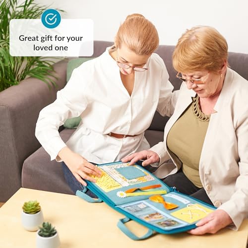 Fidget Blanket for Dementia | Calming & Comforting Dementia Activities for Seniors | Dementia Products for Elderly | Sensory Blanket | Helps with Alzheimer’s, Dementia, Asperger’s, Autism