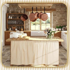 VitalCozy Cabinet Curtains 28" W x 51" L Sink Skirt for Bathroom Kitchen Office Desk Brown Stripes Cabinet Curtains for Classroom Office Home Drape Under Desk Privacy Drape for Laundry Room