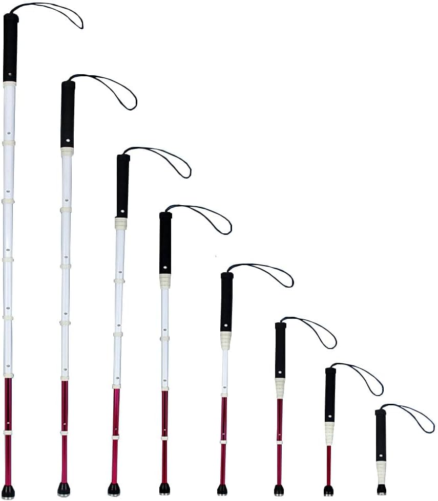 Aluminum Mobility Telescoping White Cane for Vision Impaired and Blind People Stick Walking White Cane