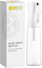 BeautifyBeauties Spray Bottle For Hair – Continuous Mister Spray Bottle for Hairstyling, Cleaning, Plants, Pets, Barbers, Salons, Essential Oil Scents (10.1 Ounce)