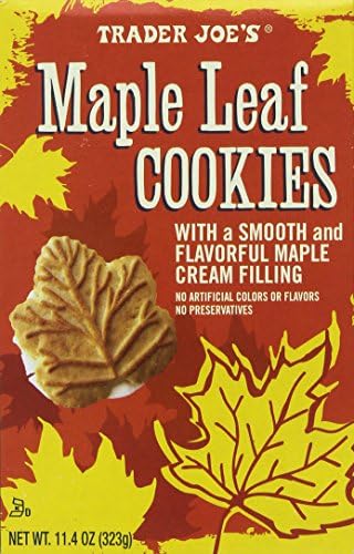 Trader Joe's Maple Leaf Cookies, Net WT. 11.4oz(323g)-set of 3