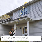 Gutter Cleaning Tools from The Ground, 10 FT Gutter Cleaning Brush with Telescopic Pole, Long Reach Gutter Guard Roofing Tool for Removing Leaves and Debris