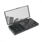 EQUADOSE Weekly Pill Case, 7-Day Medicine Organizer with Mirror, Compact Vitamin Storage Box, Travel-Friendly Pill Planner, 7 Individual Compartments for Supplements, Tablets, and Medications, Black