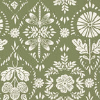 IHR Ideal Home Range Lunch Napkins Disposable 3-Ply Paper Party Supplies, 6.5" x 6.5", Floral Ornament Green, 20-Count