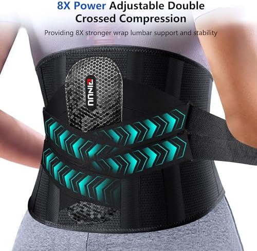 Back Brace for Lower Back Pain with 8X Powerful Bionic Support System, Back Support Belt for Men Women with 3D Lumbar Pad, Breathable Lumbar Support Belt for Scoliosis,Sciatica,Herniated Disc,Black,Medium(Waist:32.3-36.6 Inch)