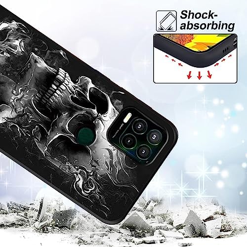 for Moto G Stylus 2021 5G Case, Ultra-Thin Soft Liquid Silicone Case Anti-Slip & Anti-Scratch & Shockproof Protective Cover for Moto G Stylus 2021 5G,Skull