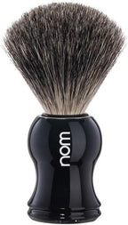 MHLE NOM Gustav Shaving Brush | Pure Badger Shave Brush for Shaving Soaps and Creams | Exfoliating Shaving Brush | Black Handle