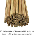 HAHIYO 6inches/15cm 80-Count Carbonized Bamboo Wood Lollipop Stick - Wood Cake Pop Stick Treat Stick Sucker Stick Candy Apple Stick for Lollipop Hard Candy Chocolate Christmas Children