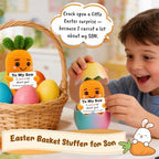 FEFAMM Easter Basket Stuffers for Teens Boys, Easter Gifts for Son Teens, Birthday Gifts for Son from Mom Dad, Handmade Crochet Carrot Graduation Fathers Day Gift for Sons Cute Carrot