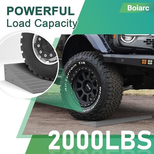 1.2" Rise Threshold Ramps for Doorways, 2000 Lbs Load Capacity, 34 inch Long Non-Slip Natural Rubber Power Wheelchair Ramp Stacking to Use for Doorways, Curb, Sweeper, Power Scooters, Bathroom-Grey