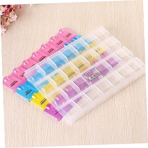 minkissy 7-Day Weekly Pill Organizer Box 28 Compartments Medication Organizer for Hospital/Home