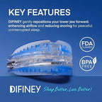 Difiney Anti Snoring Device: FDA-Cleared Anti Snoring Mouthpiece – Adjustable Snore Stopper Mouth Guard for Men & Women – Reusable Nighttime Use with Storage Case