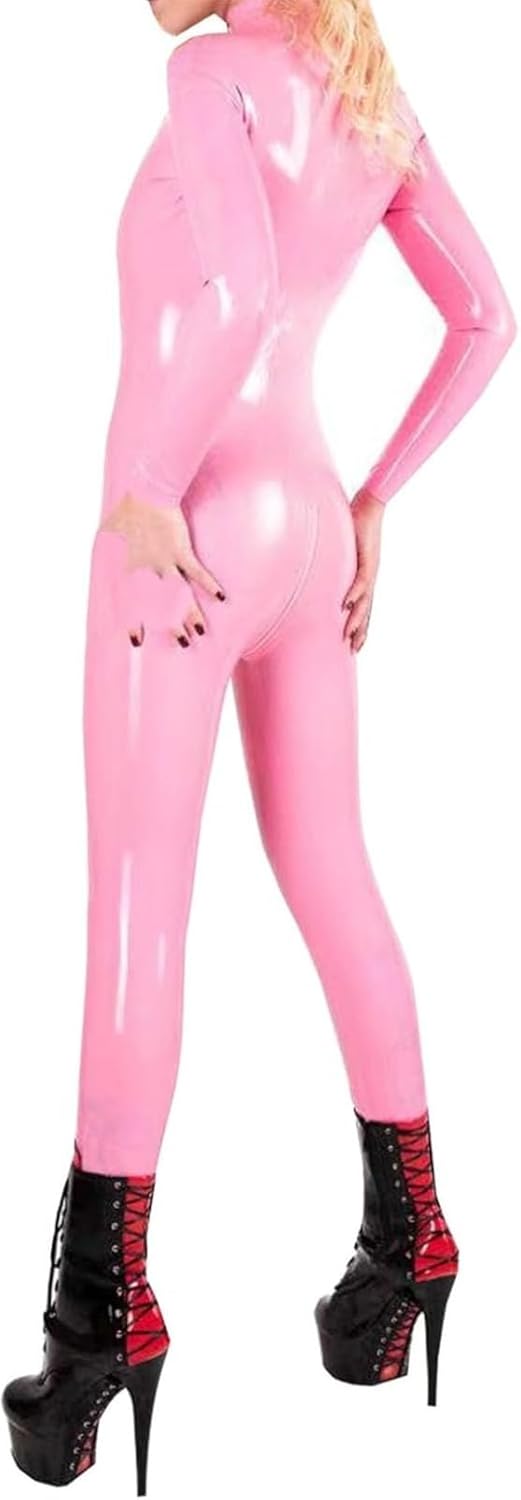 Latex Rubber Gummi Catsuits Fitted Catsuit Front with Zipper Long Sleeve Bodysuit Jumpsuit Customized 0.4mm