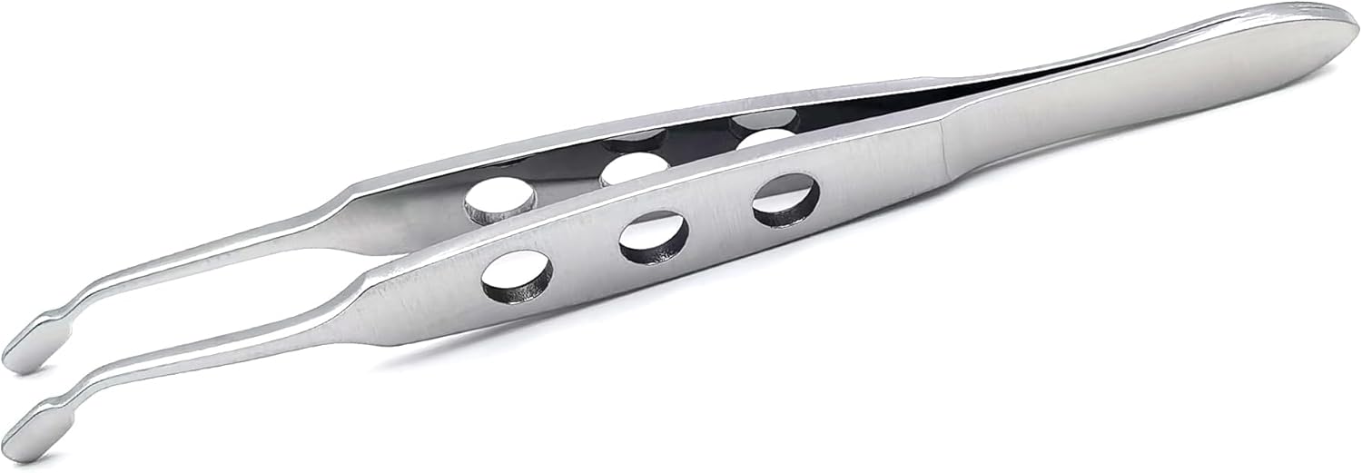 Meibomian Gland Expressor, Stainless Steel Eyelid Massage Professional Face Care Craft Tools for Dry Eyes, High Precision Tweezer Tools - Rectangle Tip