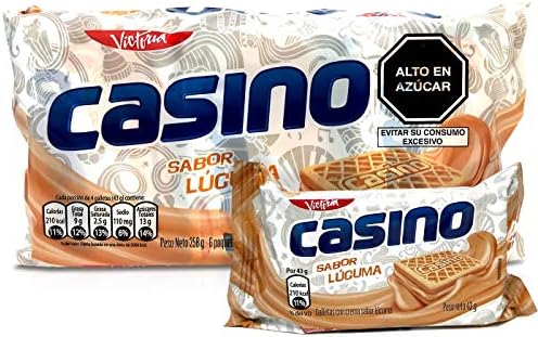 Generic Victoria Casino Galletas con Crema Sabor Lucuma 258 gr / 10.1 oz | Peruvian Casino Lucuma Cookie