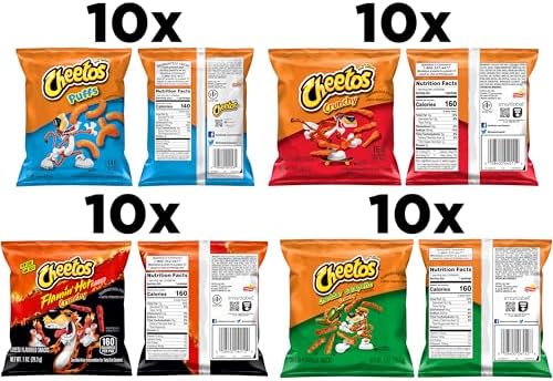 Cheetos Cheese Flavored Snacks, Variety Pack, (Pack of 40)