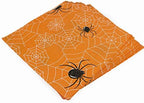 60 count Orange Spider Paper Napkins - Disposable Dinner Napkins for Halloween Get-together, DIY Parties, Unfolded 13x13 inches, 2-Ply