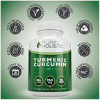 Turmeric Curcumin with BioPerine - 120 Vegan Capsules - 700mg of Tumeric per Capsule - with Black Pepper Extract 95% Curcuminoids