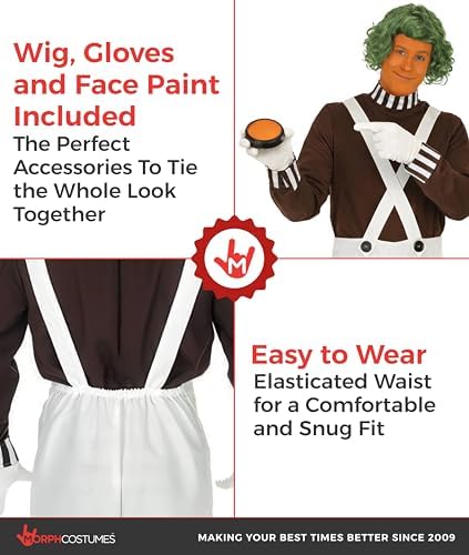 fun shack Chocolate Factory Worker Costume Adults, Chocolate Factory Costume, Halloween Costumes Men, Funny Adult Costumes