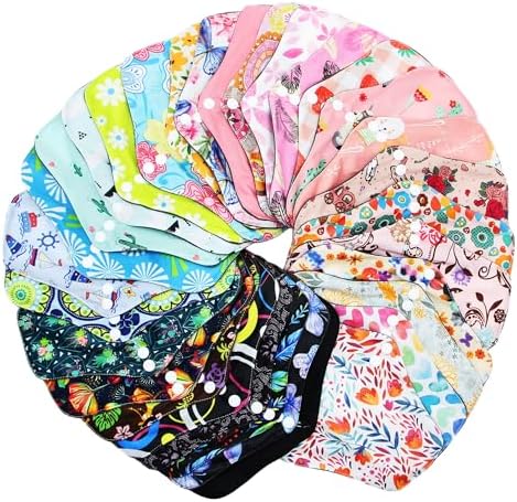 Random Prints Meduim Size Regular Cloth Menstrual Pads Reusable Sanitary Pads (M-5 PCS-Random Prints)