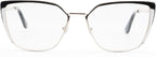 Oversized Metal Frame Reading Glasses for Women,Fashion Cat Eye Ladies Readers