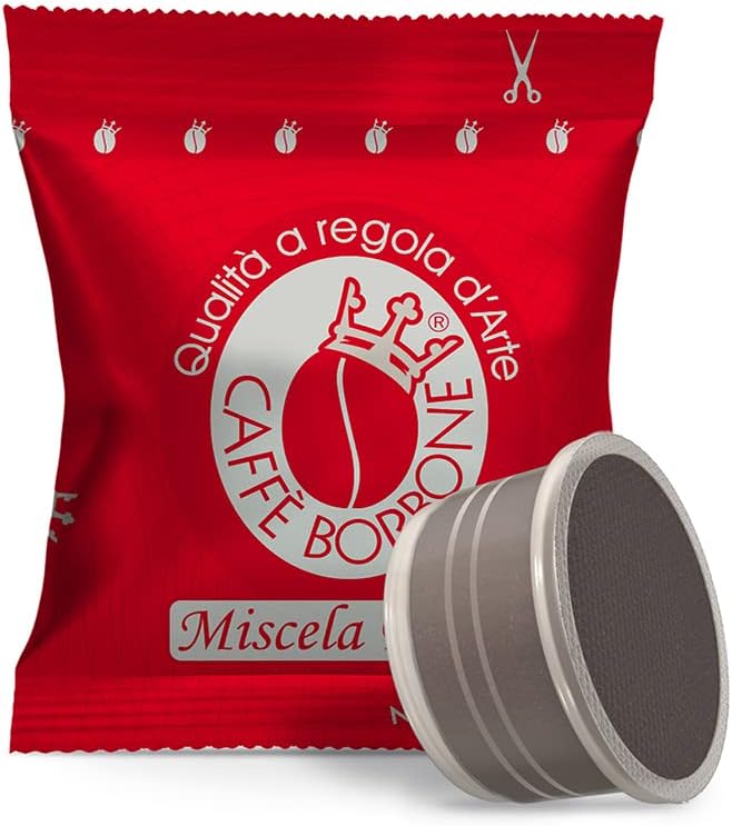 Caffè Borbone Compatible Lavazza Espresso Point 100 Coffee Pods, Red Blend, Creamy Espresso with Deliciously Persistent Flavor, Roasted and Freshly Packaged in Italy