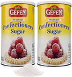 Gefen Confectioners Sugar, 16oz in Resealable Container | Powdered Sugar (2 Pack = 2 lbs) Corn Free | Gluten Free | Premium Confection Sugar | Kosher (including Passover)