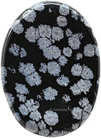 Amazing Gemstone Snowflake Obsidian Worry Stone Crystals and Healing Stones for Stress Relief Gifts - Piedra Crystal Fidget for Meditation - Unique Stocking Stuffers and Birthday Gifts