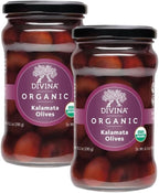 DIVINA Organic Whole Kalamata Olives in Jar, 10.2 oz (2-Pack)