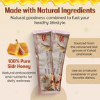 Ashraf Naturals Sidr Gold Honey Sticks – Raw Unfiltered Mountain Sidr Honey, Single-Origin Himalayan Honey, Gluten-Free (20 x 15 g)