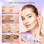 Collagen Retinol Skincare Set, 6 Pcs Anti-Aging Skin Care Set with Hydrating Cleanser, Eye Cream, Toner, Cream & Lip Mask, Facial Kit for Women, Birthday Gift for Her