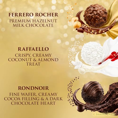 Ferrero Collection Gourmet Gift Box, 12 Assorted Confections with Hazelnut, Dark Chocolate and Coconut, 4.6 oz