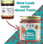 PUR Spices Original Spicy Harissa Paste I Hot Sauce for Cooking and Dipping I Spicy Chili Pepper and Garlic Paste | Middle Eastern Inspired | Plant Based, Gluten Free, No Sugar Added, Preservative and Additive Free I 6oz Jar