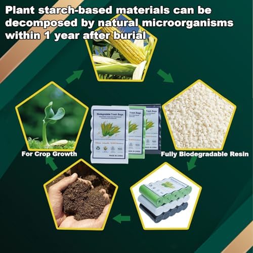 Handle Tie Compostable Food Scrap Bags For Counter Top Compost Bin, Small Compost Bags, 100 Count, 10 Liter Small Kitchen Food Scrap Waste Bags for Compost