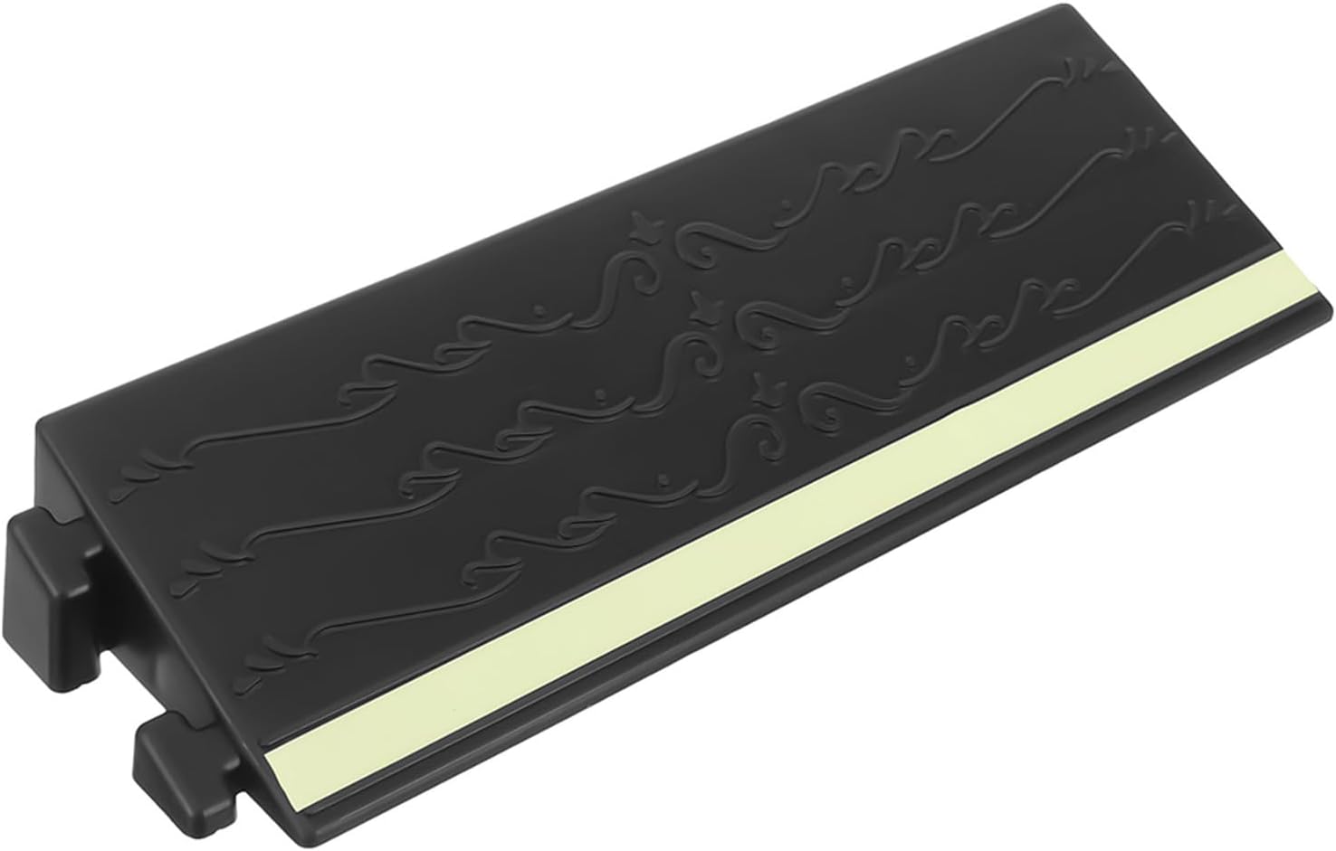 Glow-in-The-Dark Vacuum Climbing Pad and Threshold Ramp 30x4 Inch Plastic Door Ramp for Indoor Steps Wheelchair Curb for Home Use Non-Slip Nighttime Safety Aid